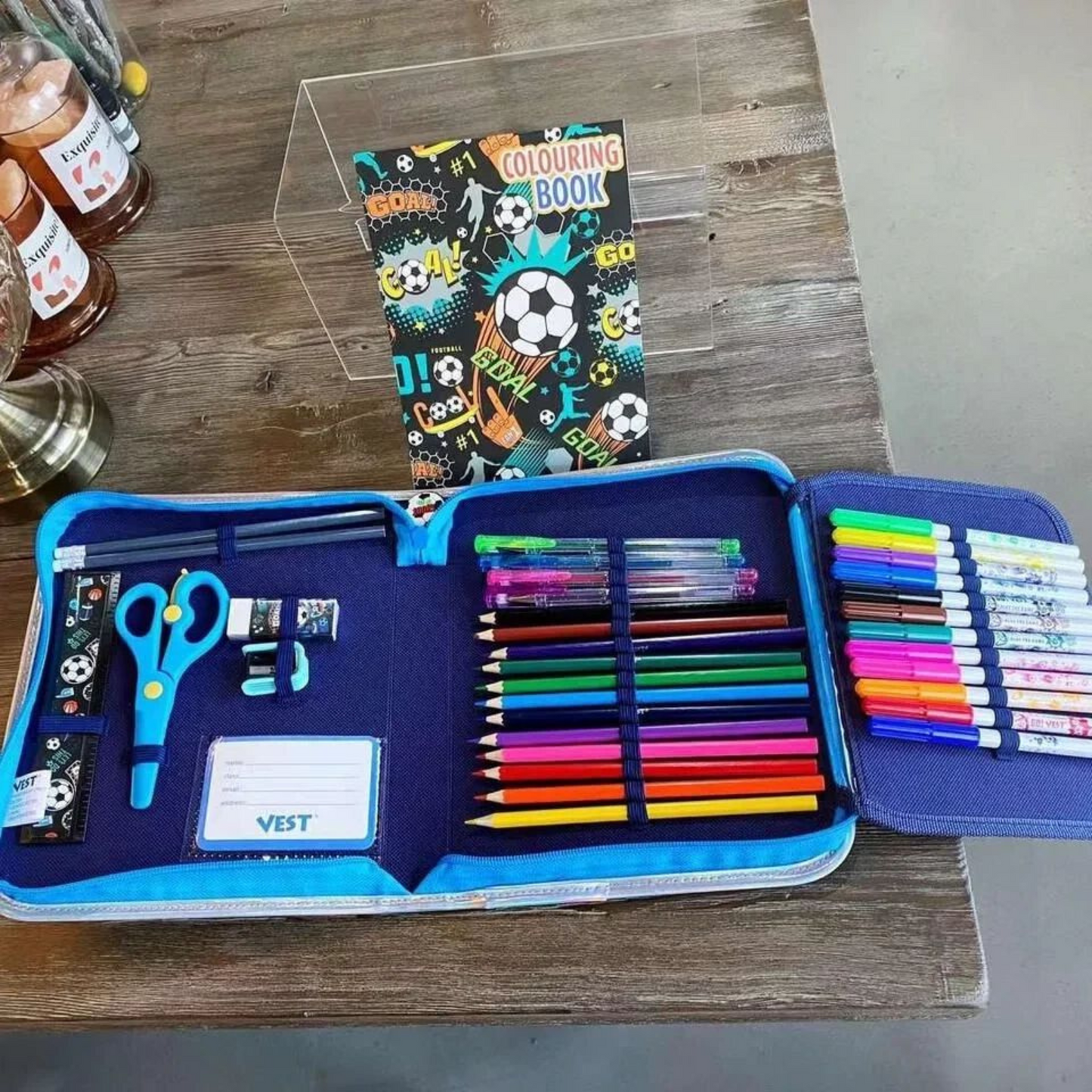 Multiple Hub | Themed Pencil Case & 36 Pcs Art Kit for Kids – Dino, Mermaid, Soccer, Monster Truck, Space (Assorted Designs)