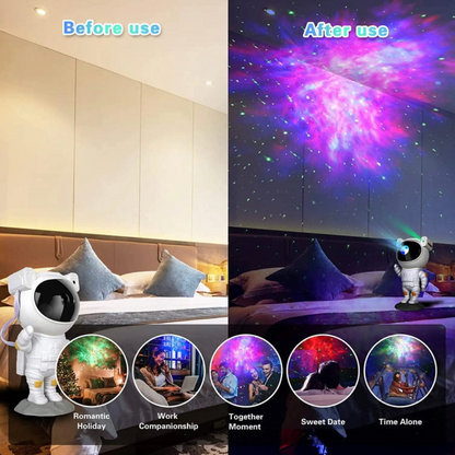 Astronauts Nebula Projector – Multiple Hub Starry Sky Galaxy Light with Remote & Timer