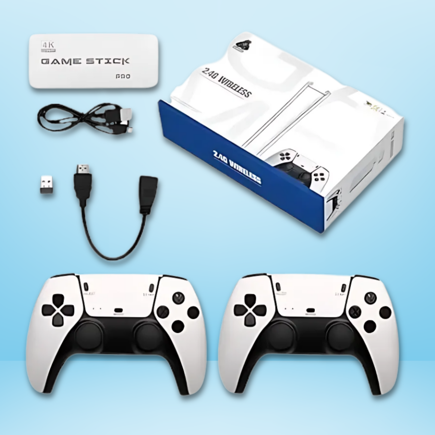 Multiple Hub 4K Wireless Video Game Stick – Retro Gaming Console with 24,000+ Games