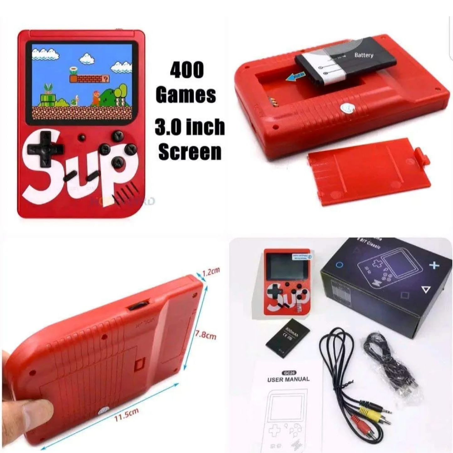 SUP 400 in 1 Handheld Retro Game Box – Classic Gaming Console for Kids