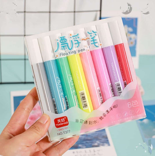 Floating Ink Magic Pens – Set of 8 | Water Art Markers for Kids & Creative Play