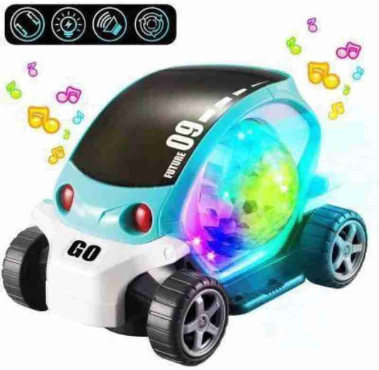 09 Future Car with Music & 4D Light | Battery Operated Stunt Car | Bump & Go Action Toy