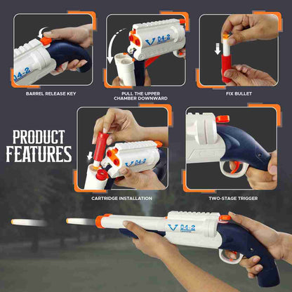 Soft Bullet Toy Gun - BSB-4417 | Double-Barreled Foam Blaster for Kids