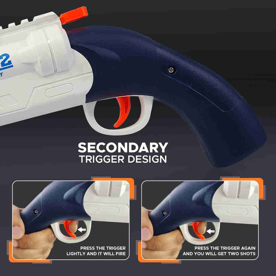 Soft Bullet Toy Gun - BSB-4417 | Double-Barreled Foam Blaster for Kids