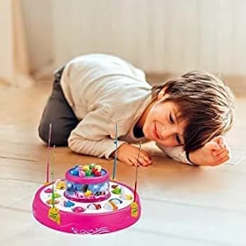Fish Catching Game – Big Size with 26 Fishes | Rotating Fish Pond with Magnetic Hooks | Musical & Light-Up Fun