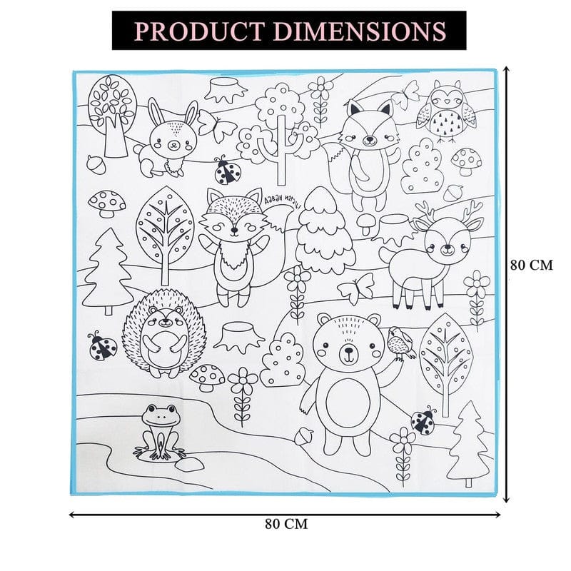 Multiple Hub | DIY Reusable Coloring Mat for Kids with Sketch Pens – 80x80cm | Educational & Washable Drawing Toy – Multiple Hub