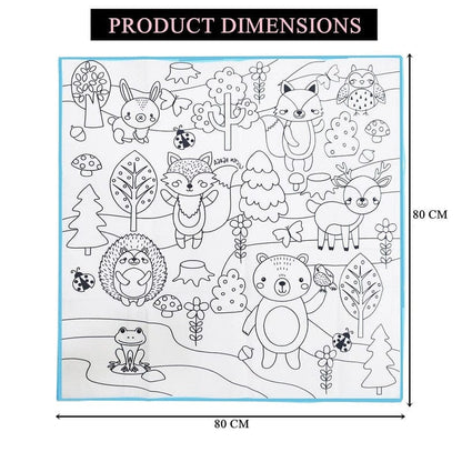 Multiple Hub | DIY Reusable Coloring Mat for Kids with Sketch Pens – 80x80cm | Educational & Washable Drawing Toy – Multiple Hub