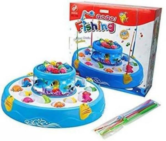 Fish Catching Game – Big Size with 26 Fishes | Rotating Fish Pond with Magnetic Hooks | Musical & Light-Up Fun